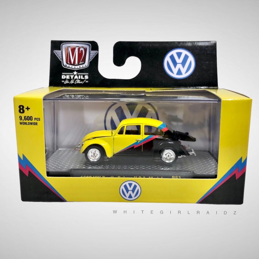 M2 Machines 1/64 Auto Thentics 1967 VW Beetle Deluxe VW05 18-06 Black and Yellow